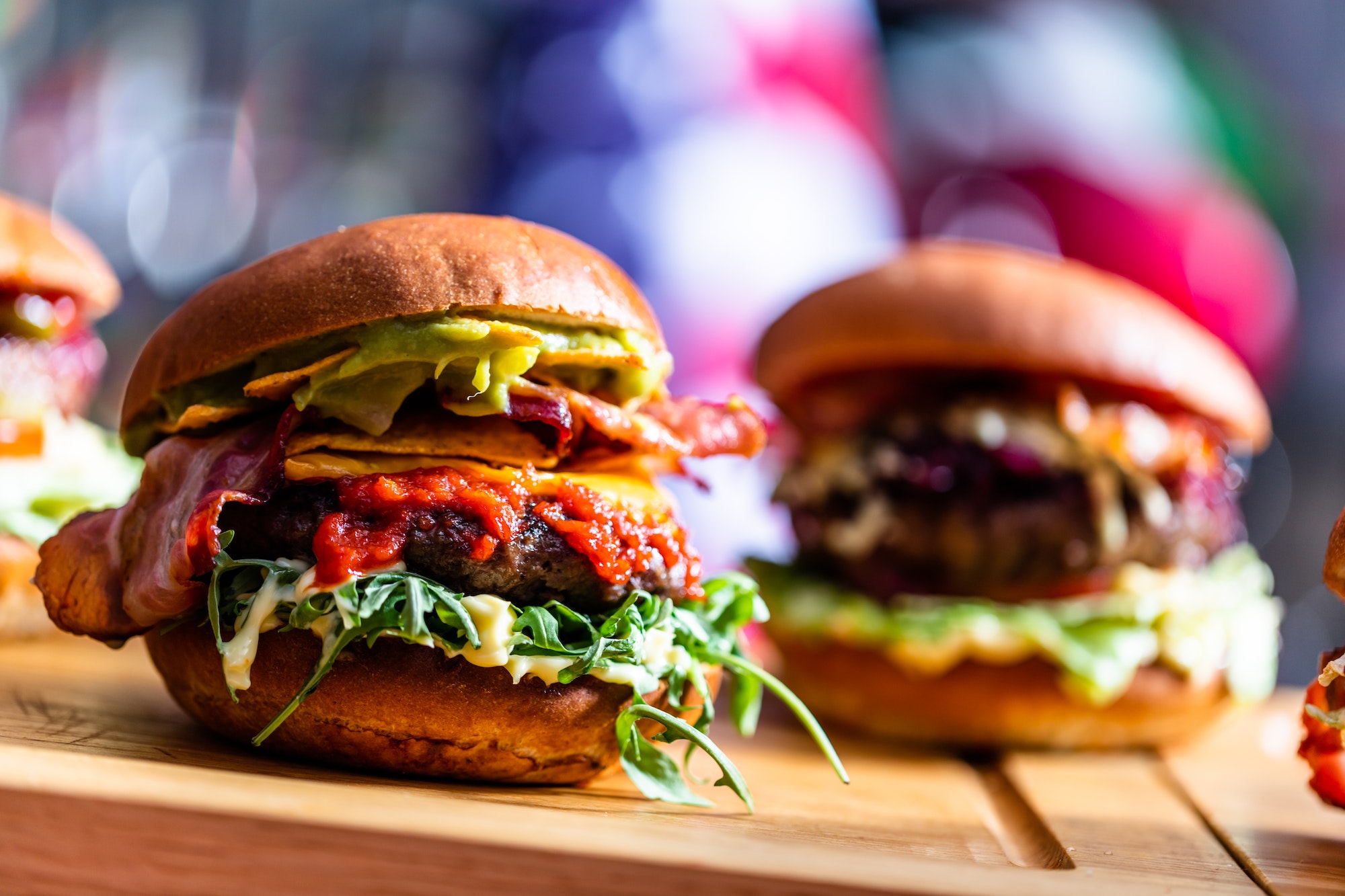 Burger in american restaurant